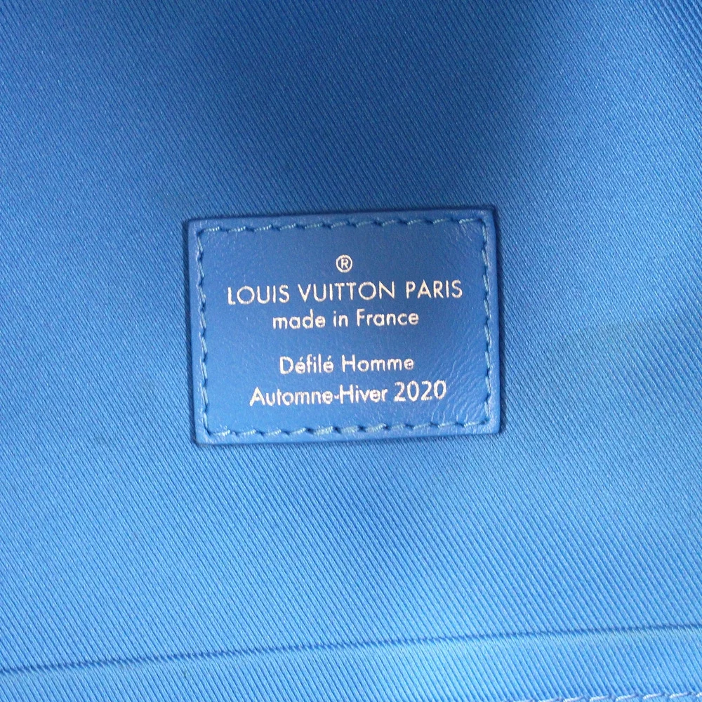 Louis Vuitton Blue Tonal White Monogram Cloud Backpack Coated Canvas Leather Bag